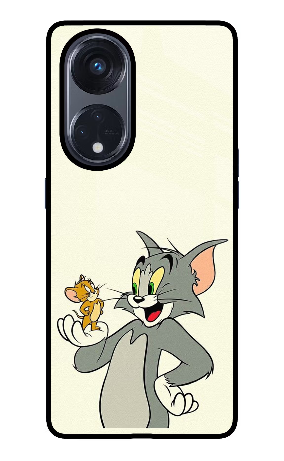 Tom & Jerry Oppo Reno8 T 5G Glass Case Back Cover by Casekaro