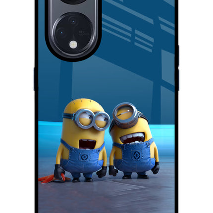 Minion Laughing Oppo Reno8 T 5G Glass Case Back Cover by Casekaro