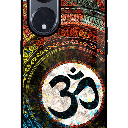 Om Cultural Oppo Reno8 T 5G Glass Case Back Cover by Casekaro