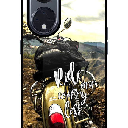 Ride More Worry Less Oppo Reno8 T 5G Glass Case Back Cover by Casekaro
