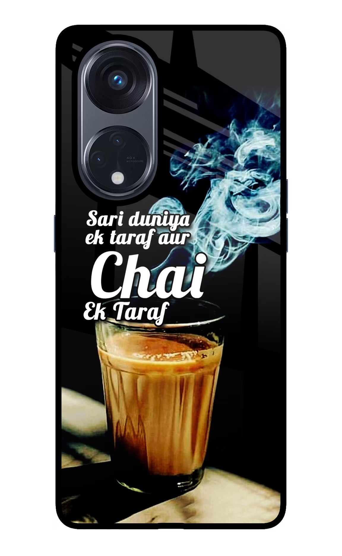 Chai Ek Taraf Quote Oppo Reno8 T 5G Glass Case Back Cover by Casekaro