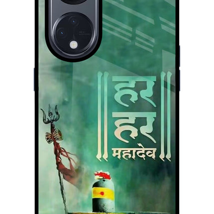 Har Har Mahadev Shivling Oppo Reno8 T 5G Glass Case Back Cover by Casekaro