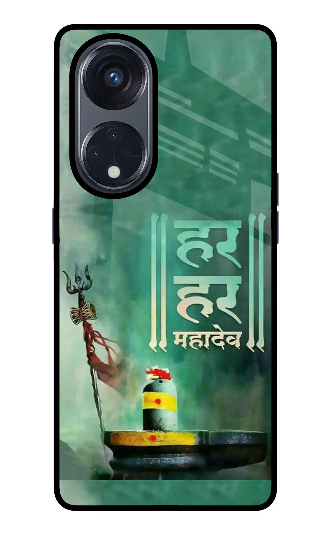 Har Har Mahadev Shivling Oppo Reno8 T 5G Glass Case Back Cover by Casekaro