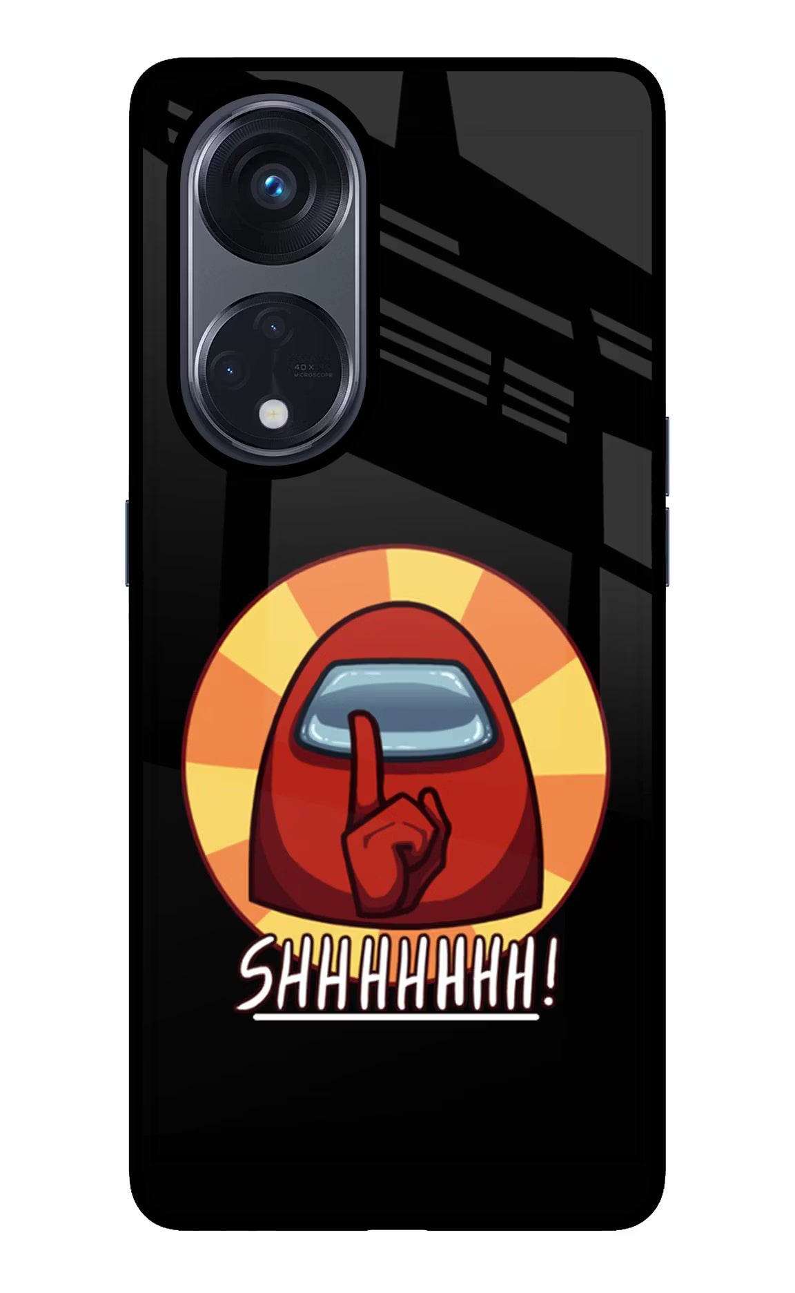 Among Us Shhh! Oppo Reno8 T 5G Glass Case Back Cover by Casekaro