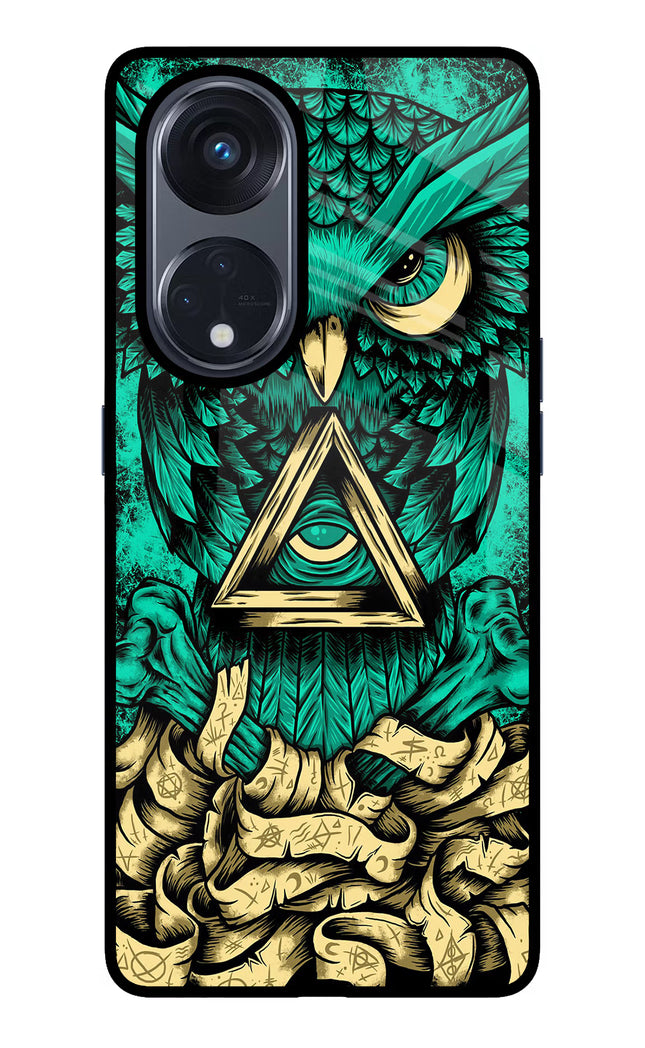 Green Owl Oppo Reno8 T 5G Glass Case