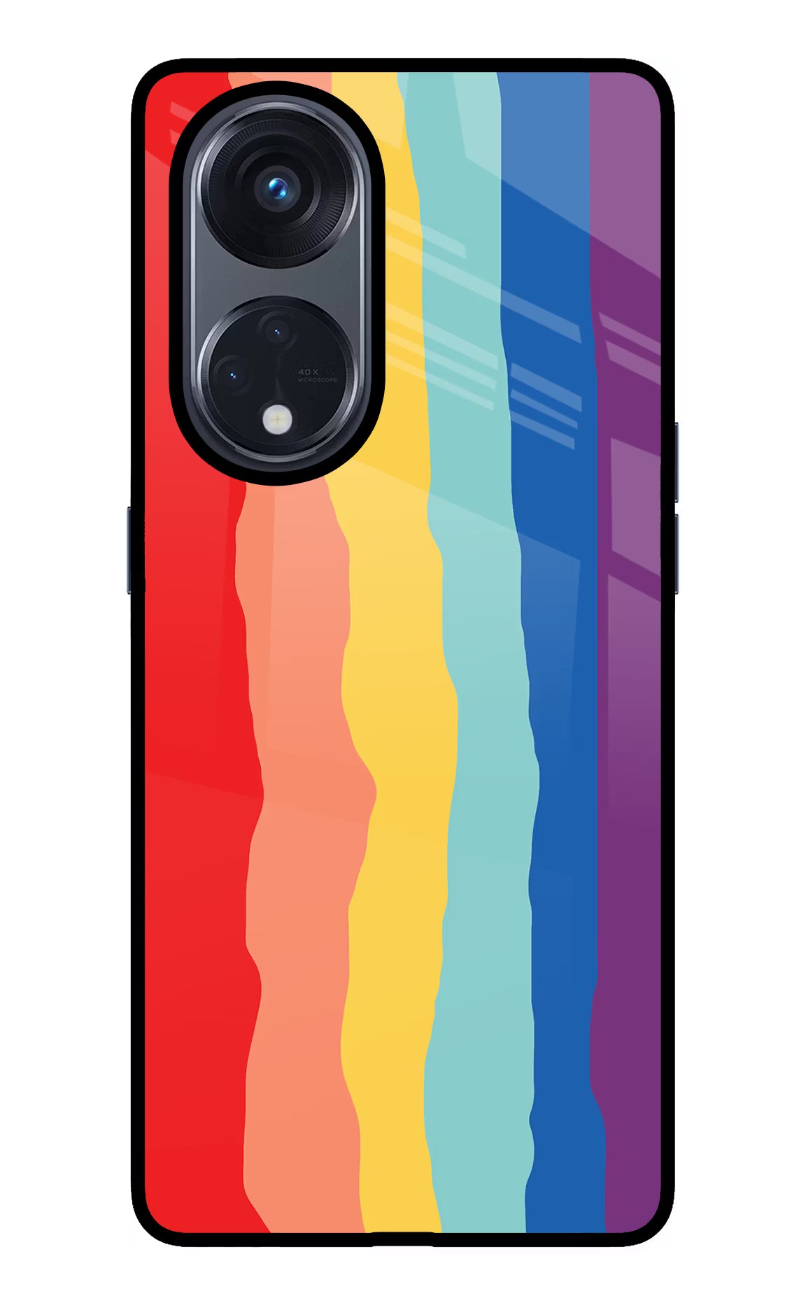 Rainbow Oppo Reno8 T 5G Glass Case Back Cover by Casekaro