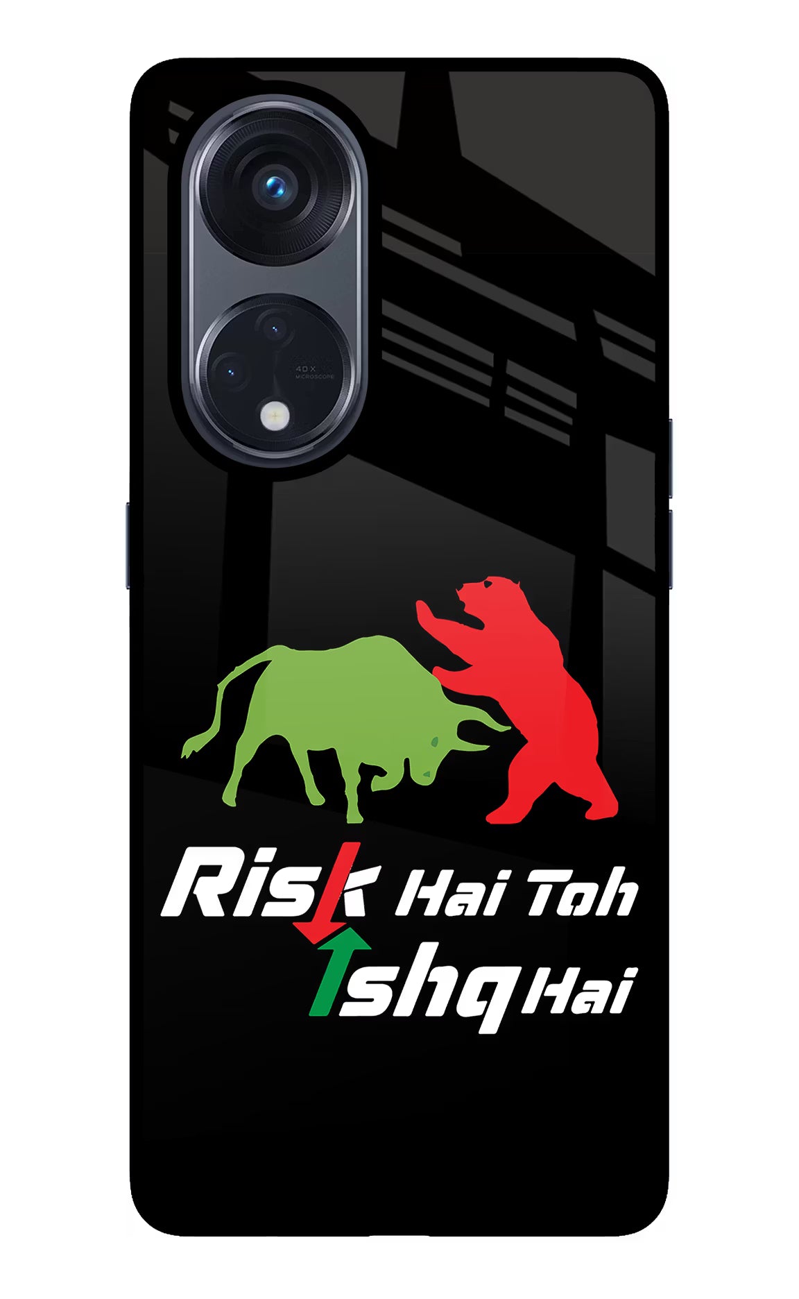 Risk Hai Toh Ishq Hai Oppo Reno8 T 5G Glass Case Back Cover by Casekaro
