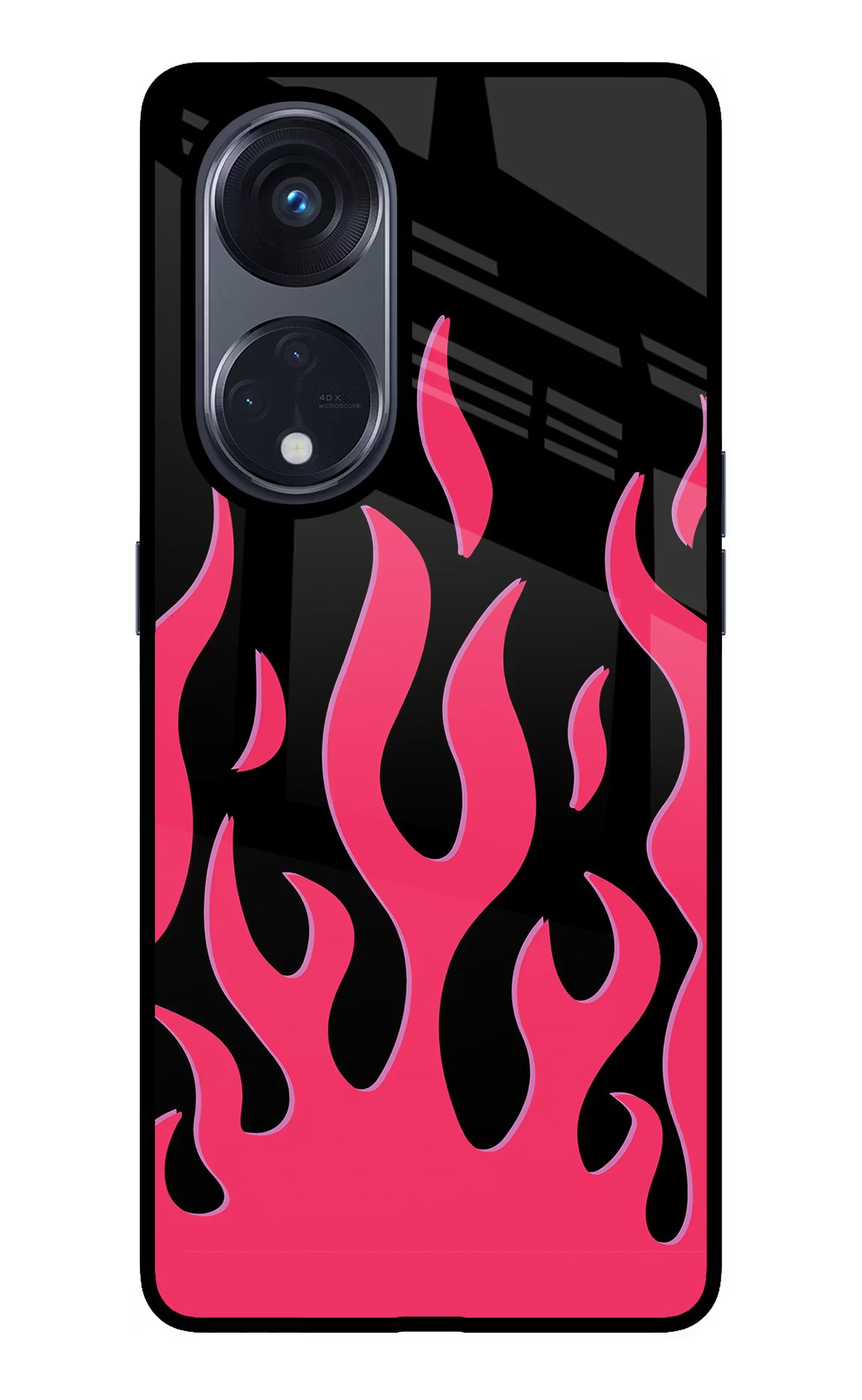 Fire Flames Oppo Reno8 T 5G Glass Case Back Cover by Casekaro