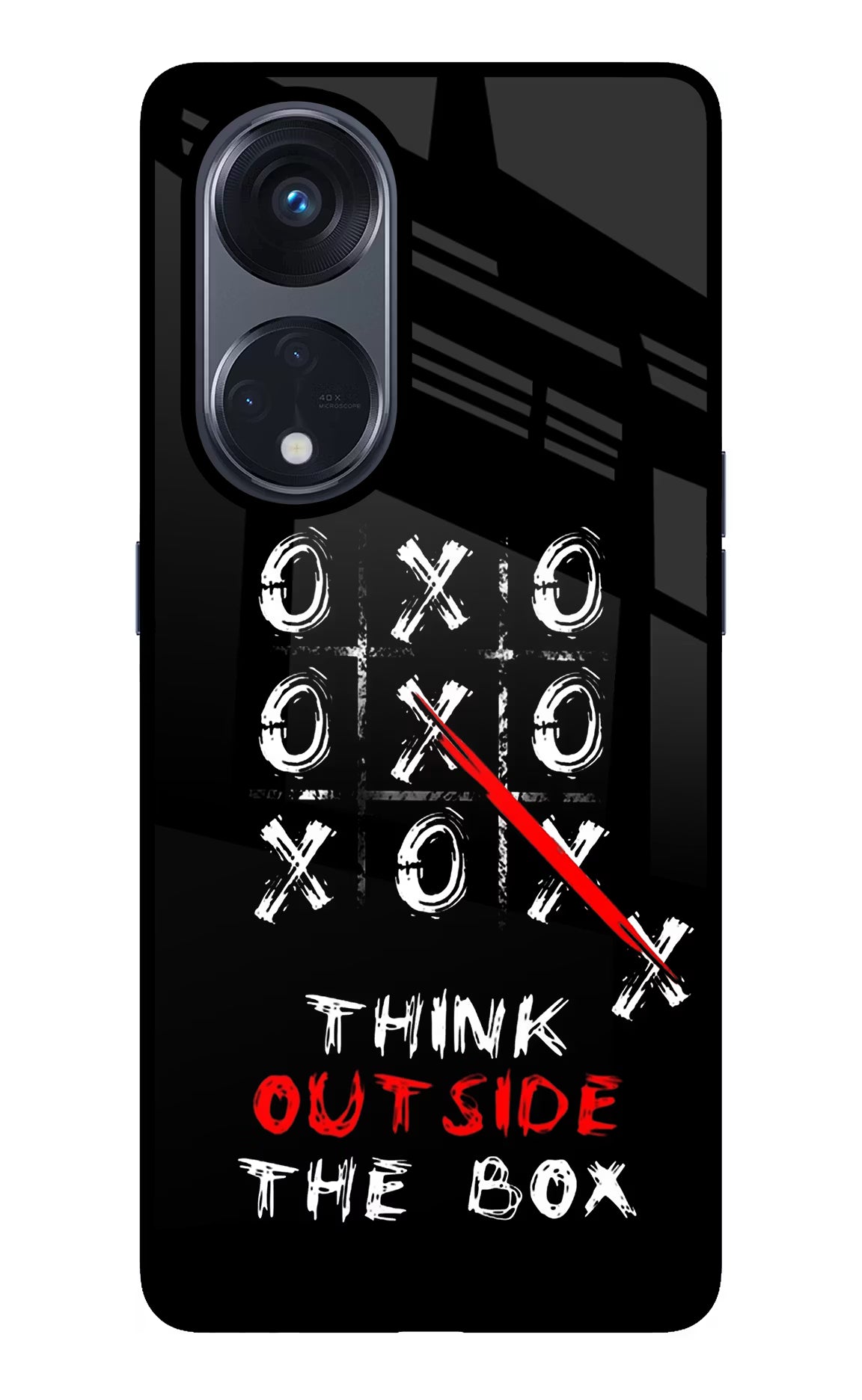 Think out of the BOX Oppo Reno8 T 5G Glass Case Back Cover by Casekaro