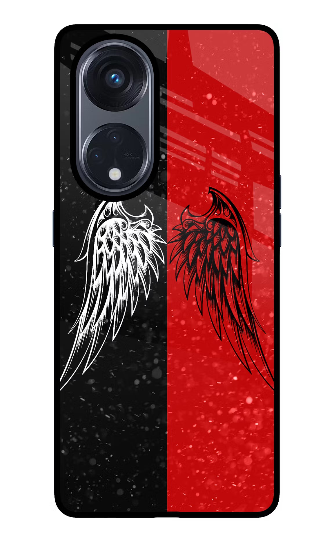 Wings Oppo Reno8 T 5G Glass Case Back Cover by Casekaro