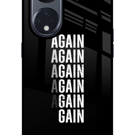 Again Again Gain Oppo Reno8 T 5G Glass Case Back Cover by Casekaro