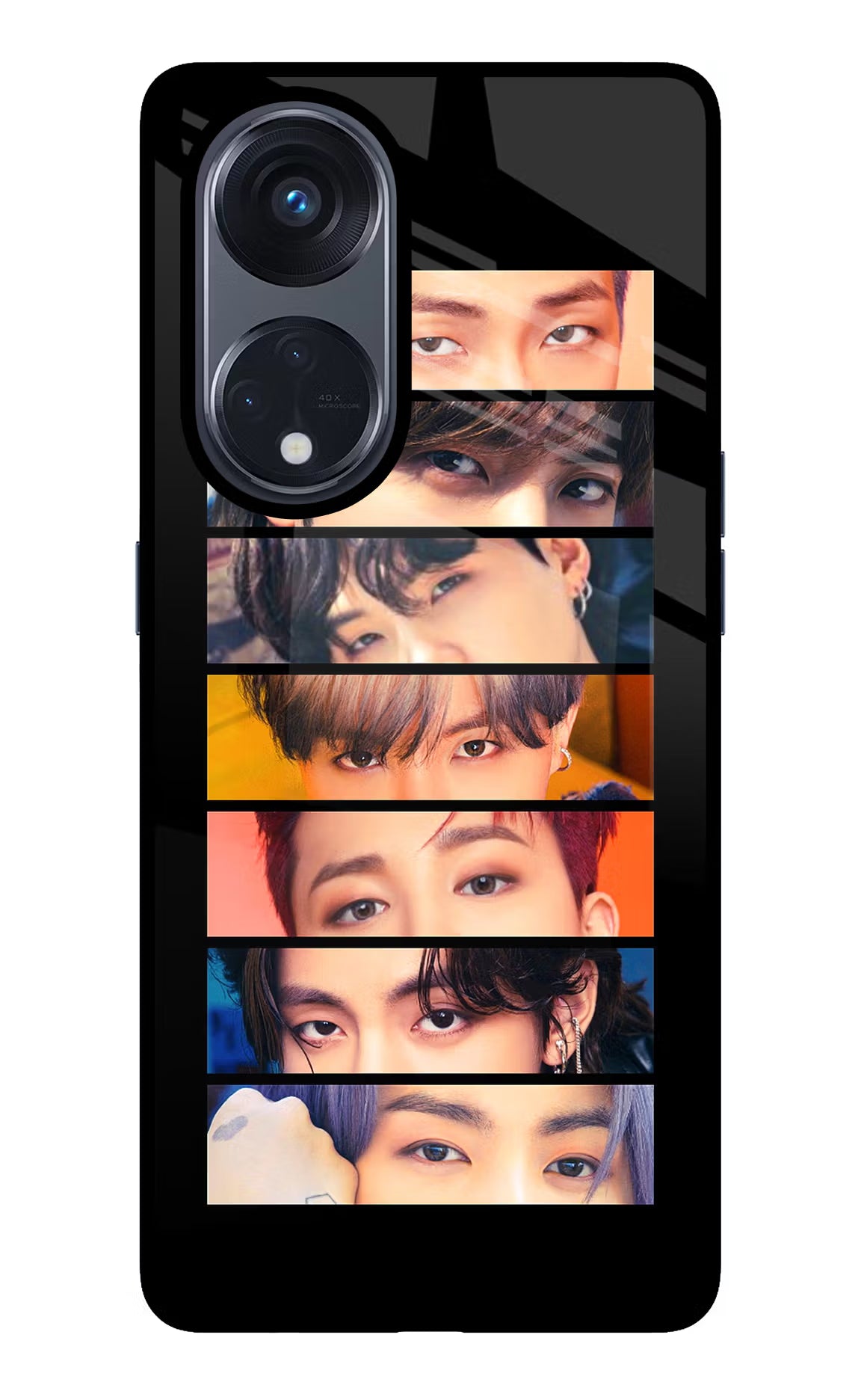 BTS Eyes Oppo Reno8 T 5G Glass Case Back Cover by Casekaro