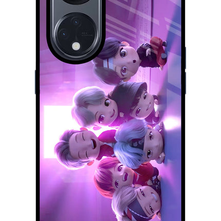 BTS Chibi Oppo Reno8 T 5G Glass Case