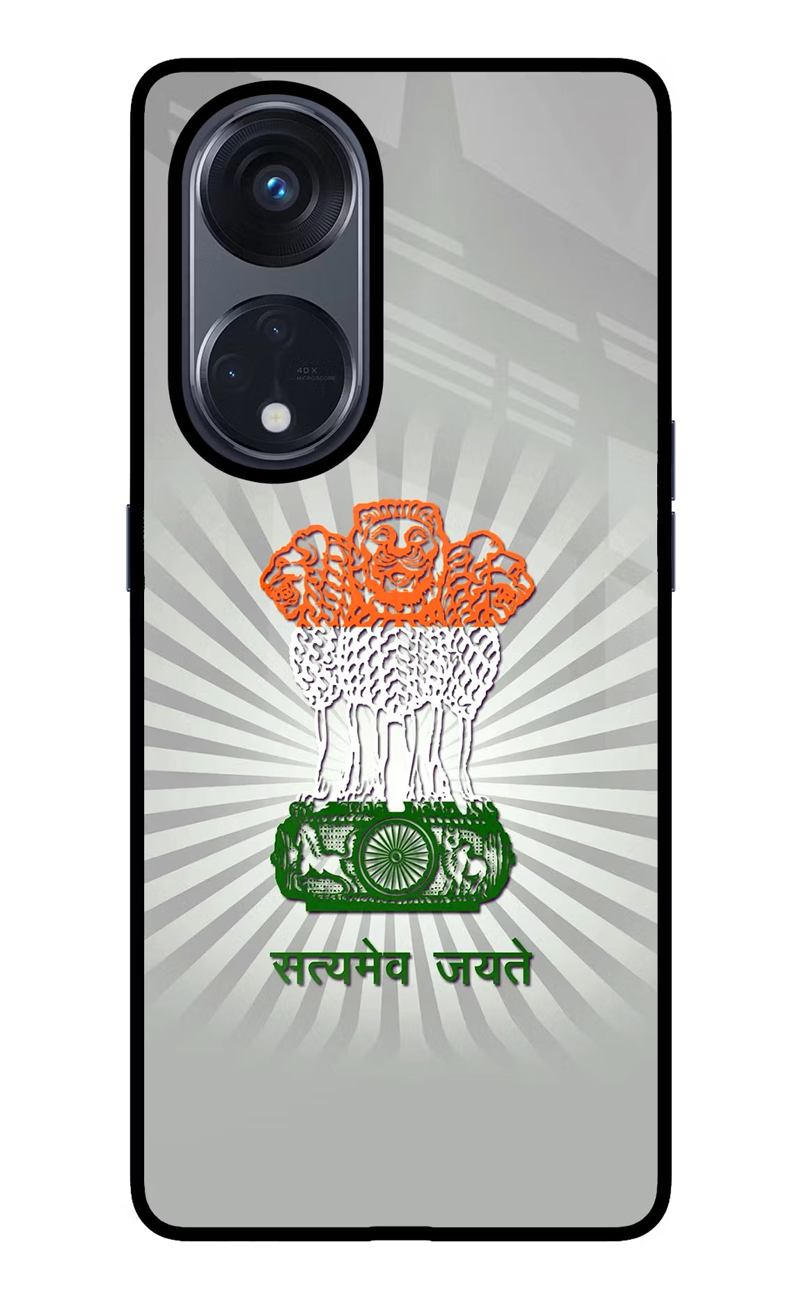Satyamev Jayate Art Oppo Reno8 T 5G Glass Case Back Cover by Casekaro