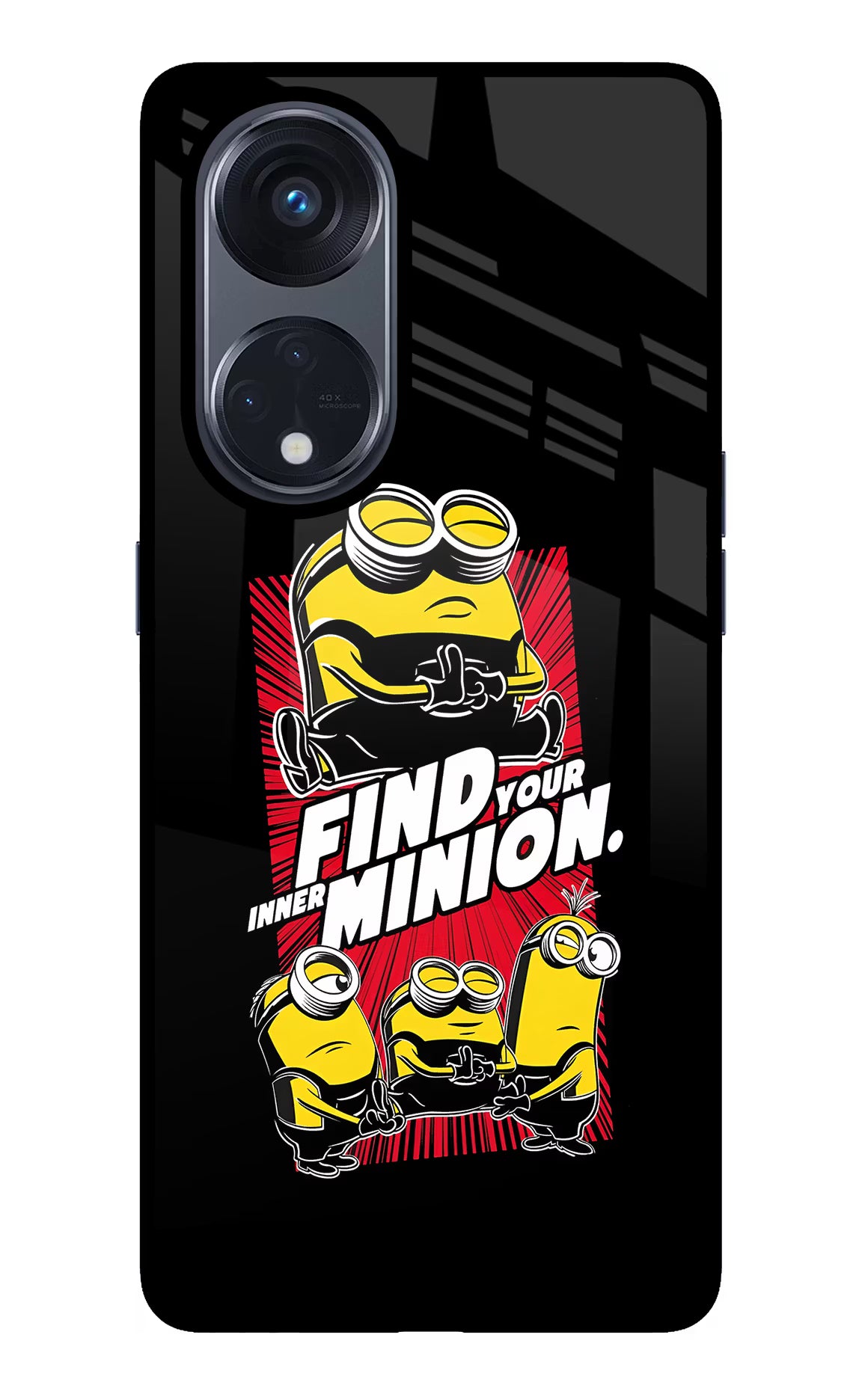 Find your inner Minion Oppo Reno8 T 5G Glass Case Back Cover by Casekaro