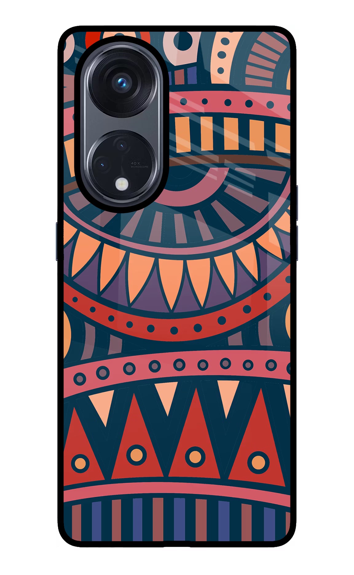 African Culture Design Oppo Reno8 T 5G Glass Case Back Cover by Casekaro