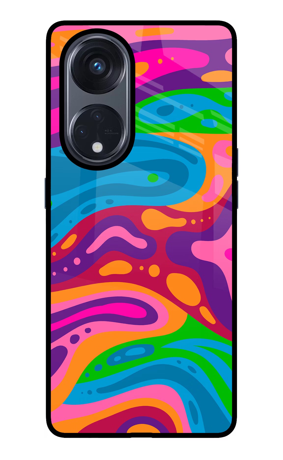 Trippy Pattern Oppo Reno8 T 5G Glass Case Back Cover by Casekaro