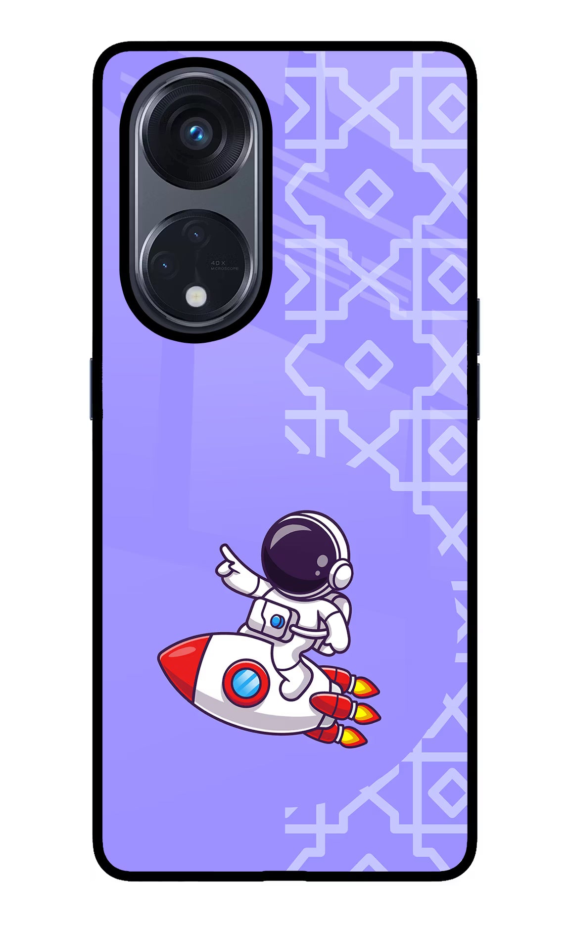Cute Astronaut Oppo Reno8 T 5G Glass Case Back Cover by Casekaro