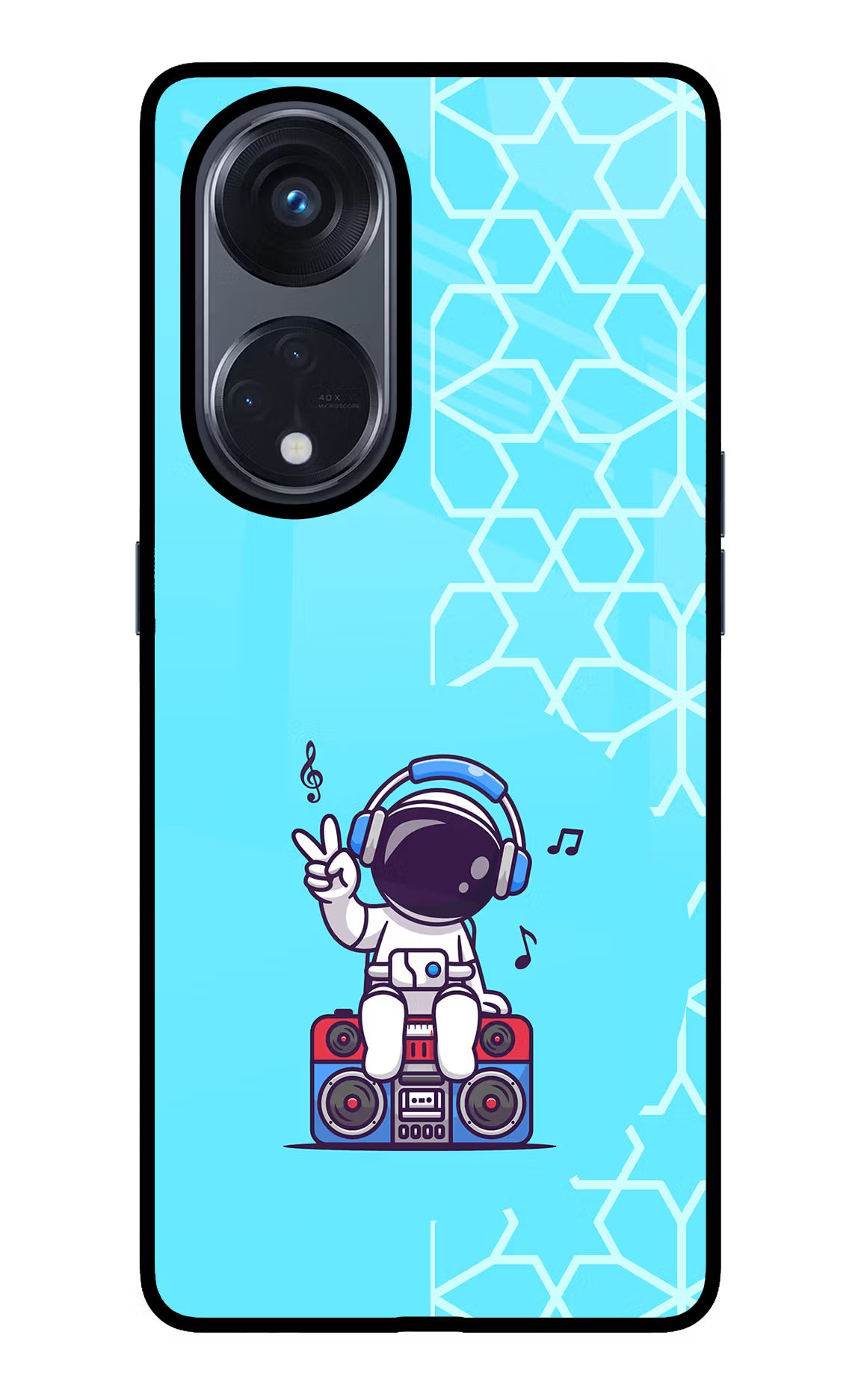 Cute Astronaut Chilling Oppo Reno8 T 5G Glass Case