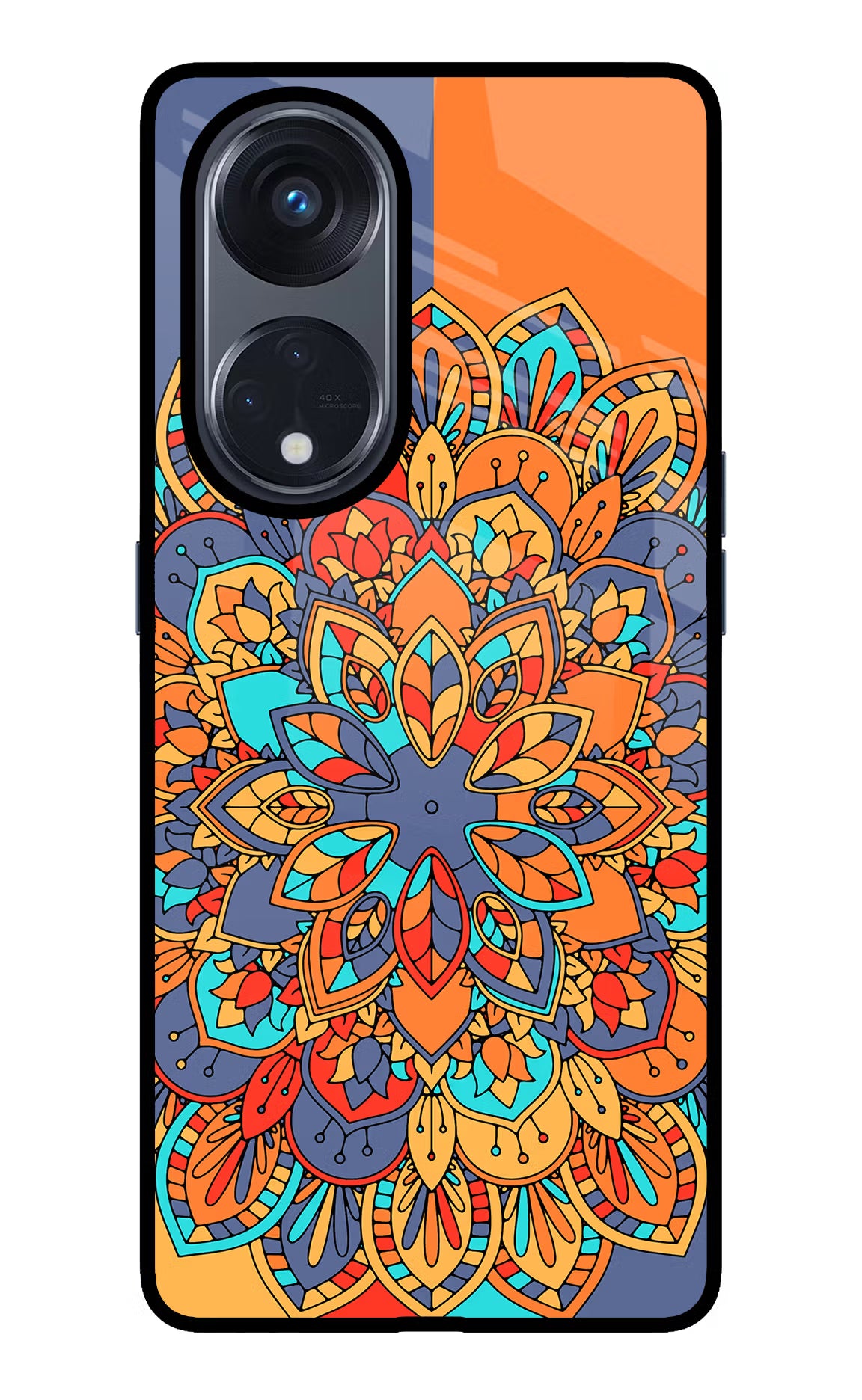 Color Mandala Oppo Reno8 T 5G Glass Case Back Cover by Casekaro