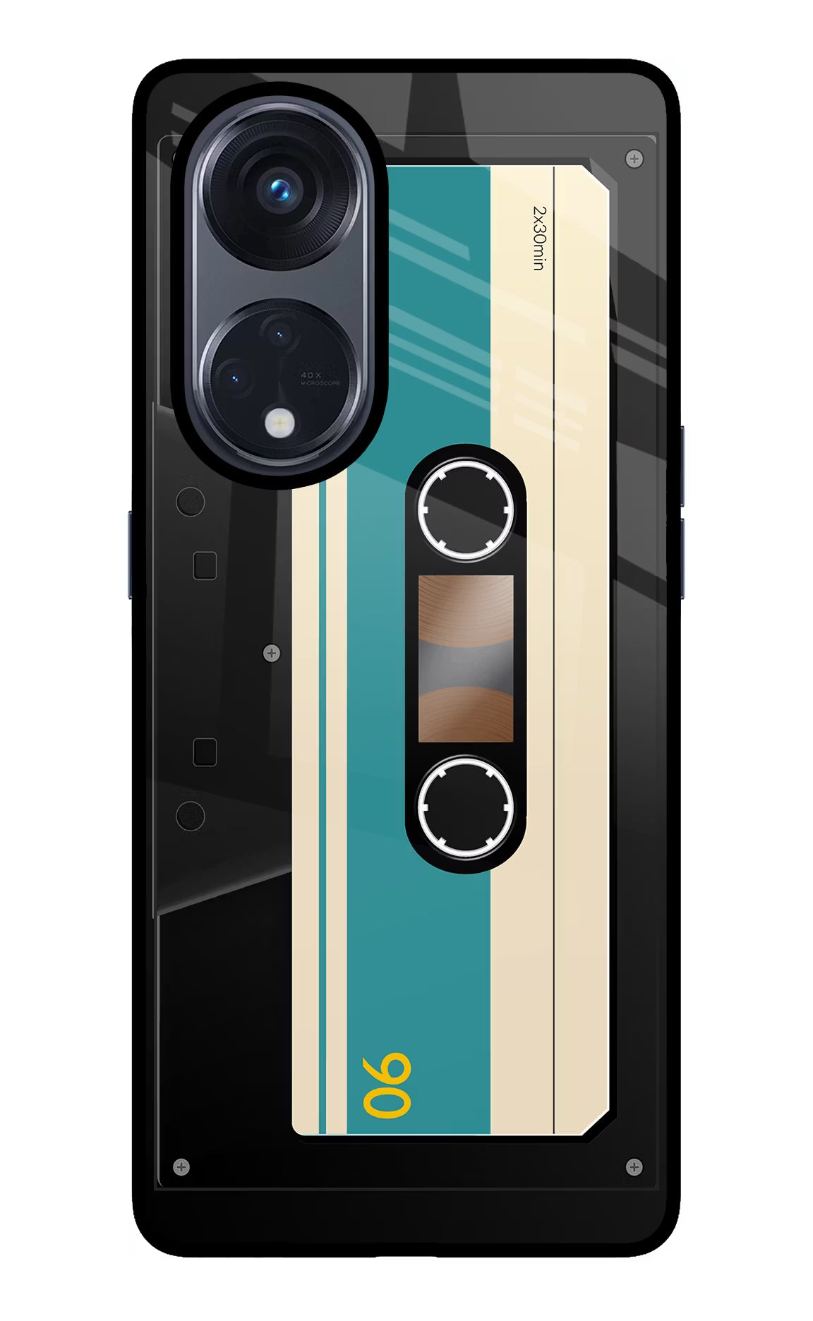 Cassette Oppo Reno8 T 5G Glass Case Back Cover by Casekaro
