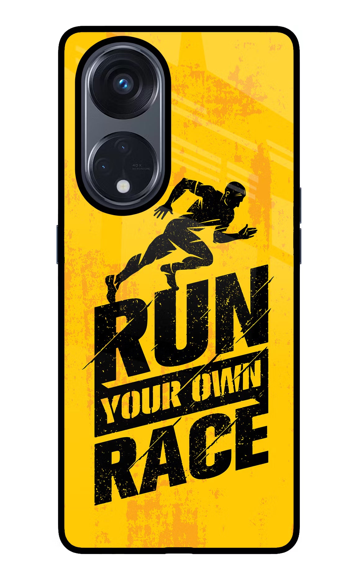 Run Your Own Race Oppo Reno8 T 5G Glass Case Back Cover by Casekaro
