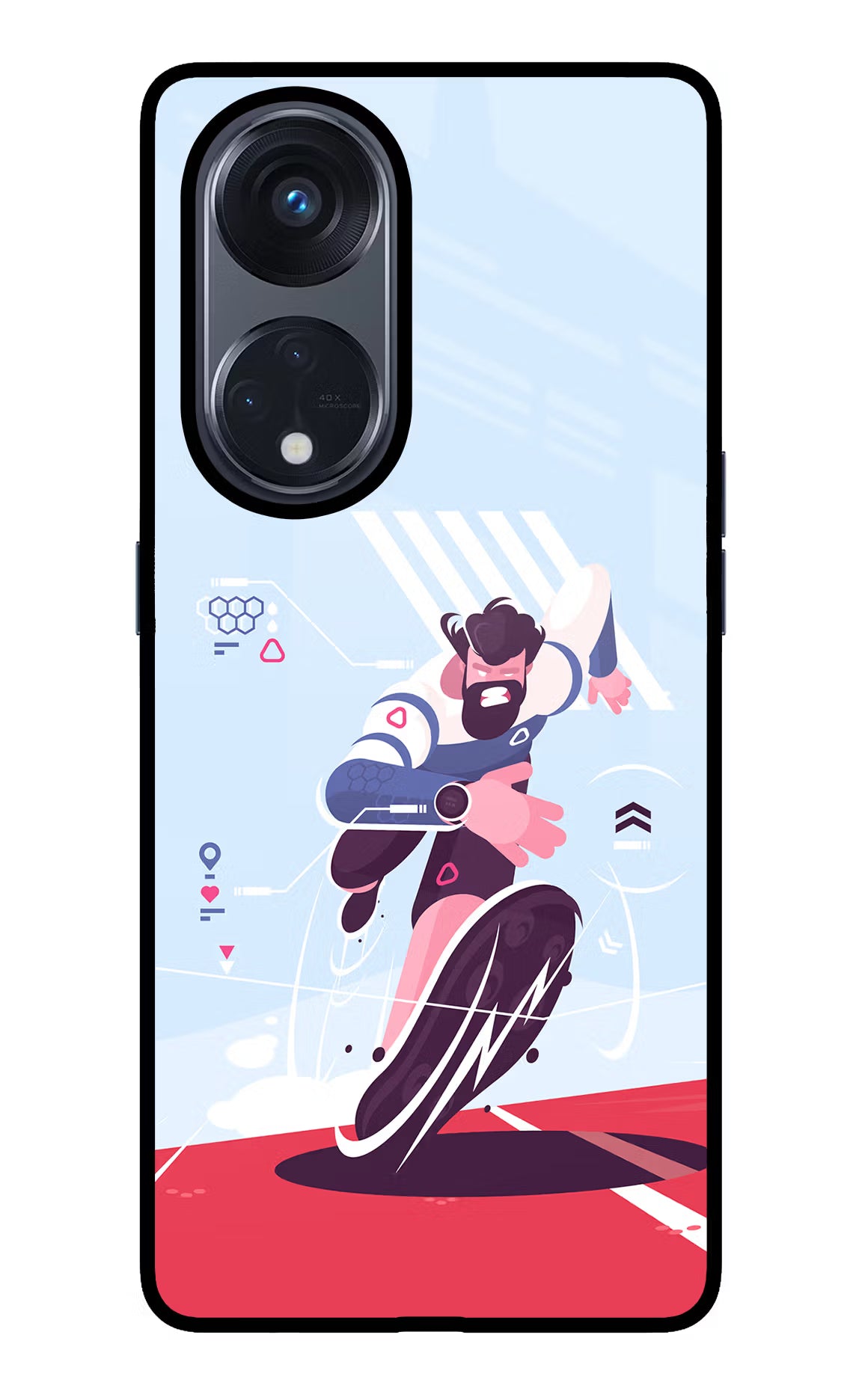 Run Pro Oppo Reno8 T 5G Glass Case Back Cover by Casekaro
