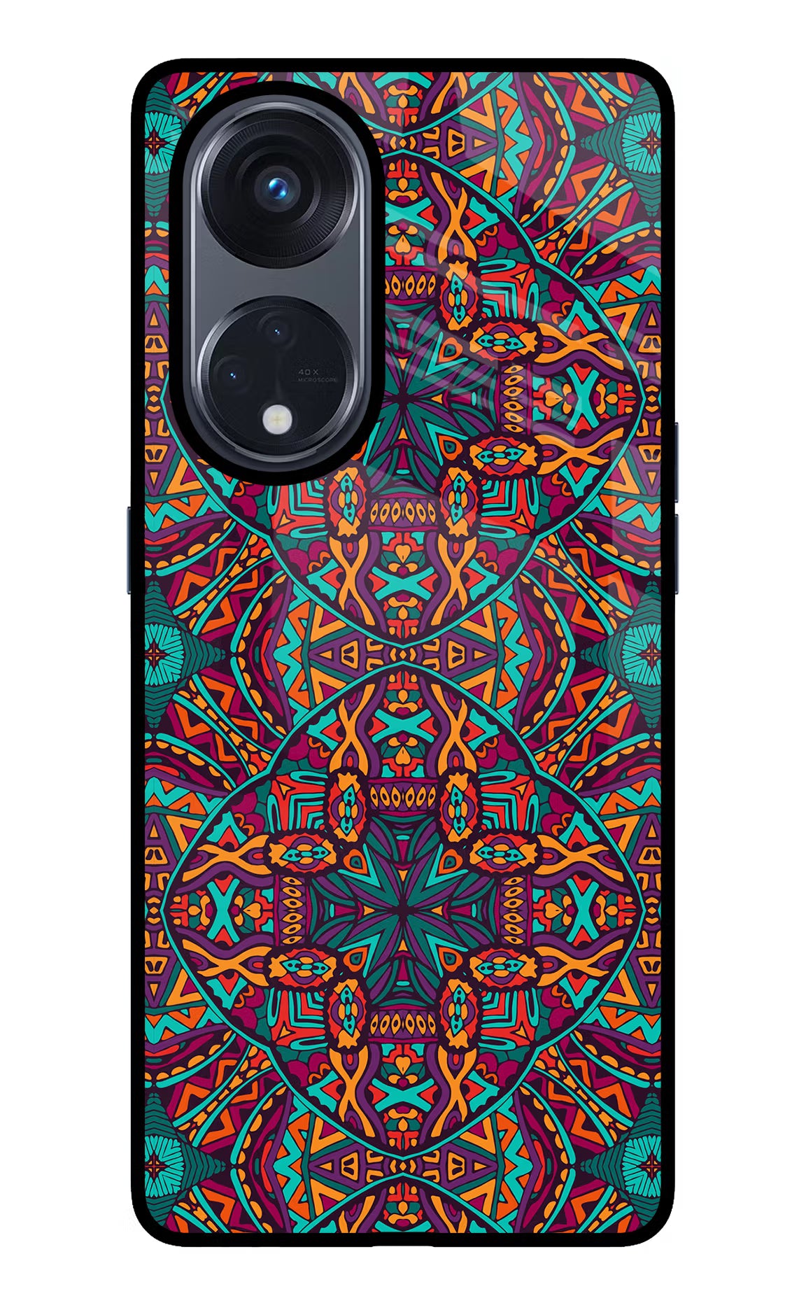 Colour Mandala Oppo Reno8 T 5G Glass Case Back Cover by Casekaro