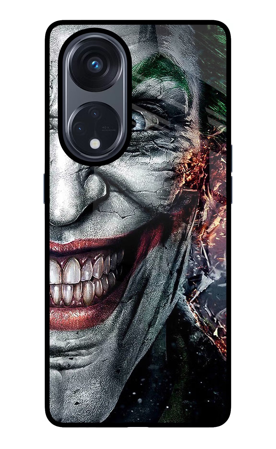 Joker Cam Oppo Reno8 T 5G Glass Case Back Cover by Casekaro