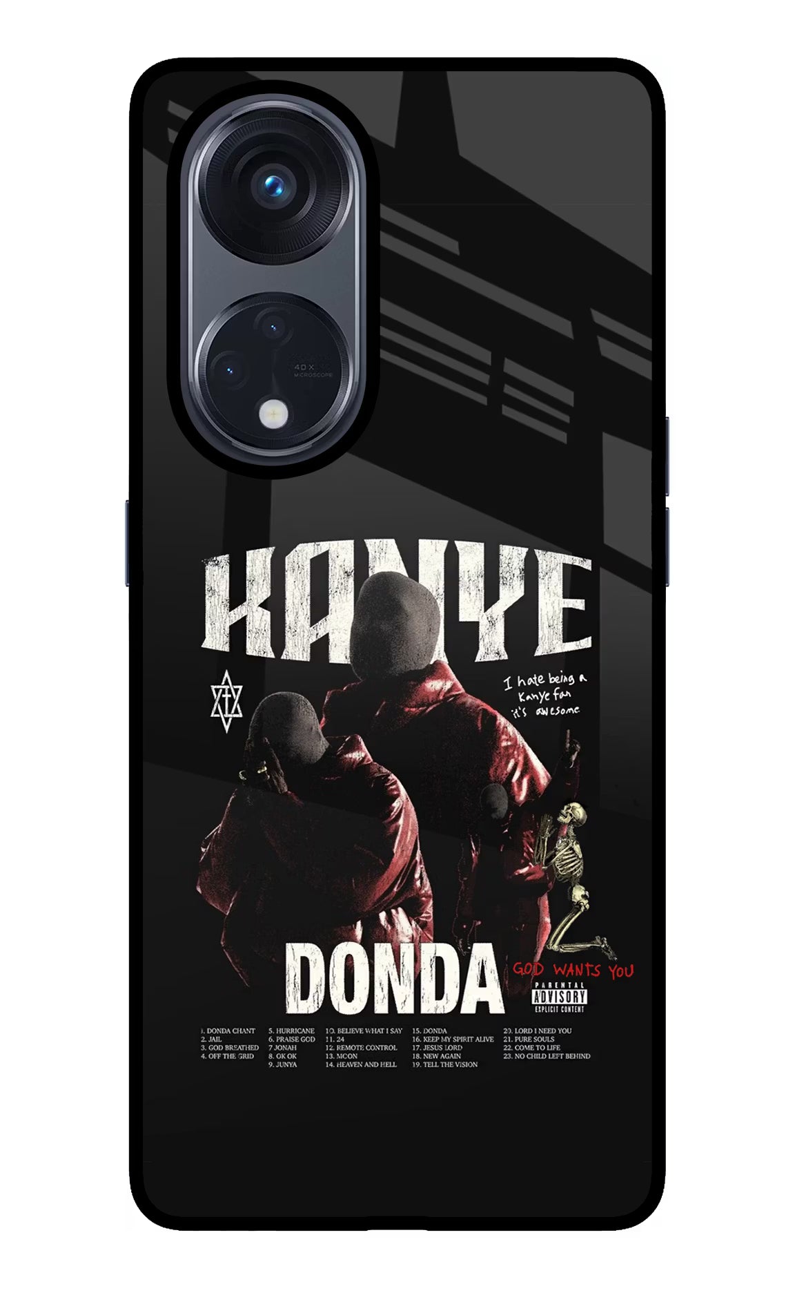 Donda Kanye West Oppo Reno8 T 5G Glass Case Back Cover by Casekaro