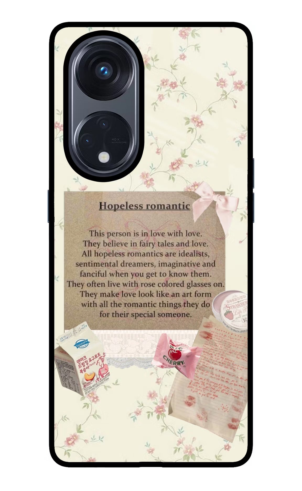 Hopeless Romantic Oppo Reno8 T 5G Glass Case Back Cover by Casekaro