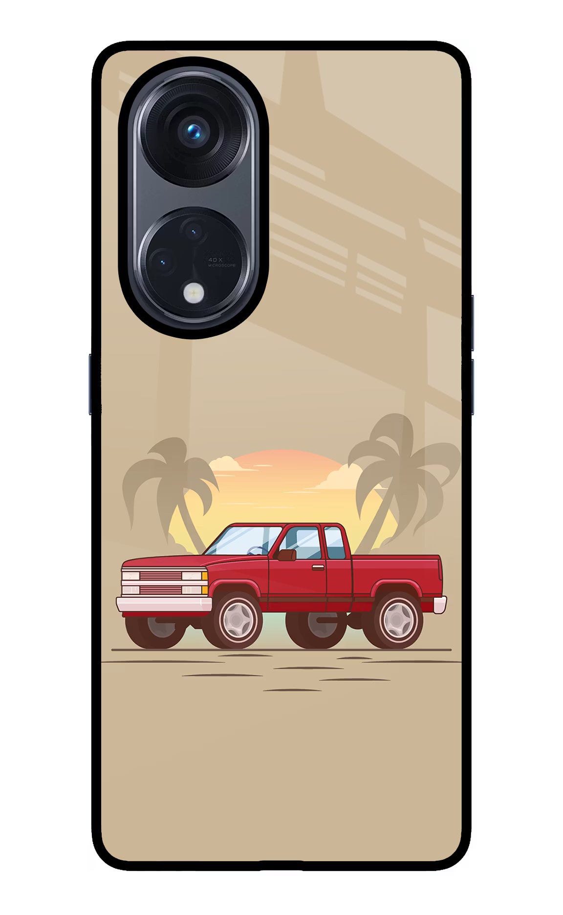 Desert Classic Drive Oppo Reno8 T 5G Glass Case Back Cover by Casekaro
