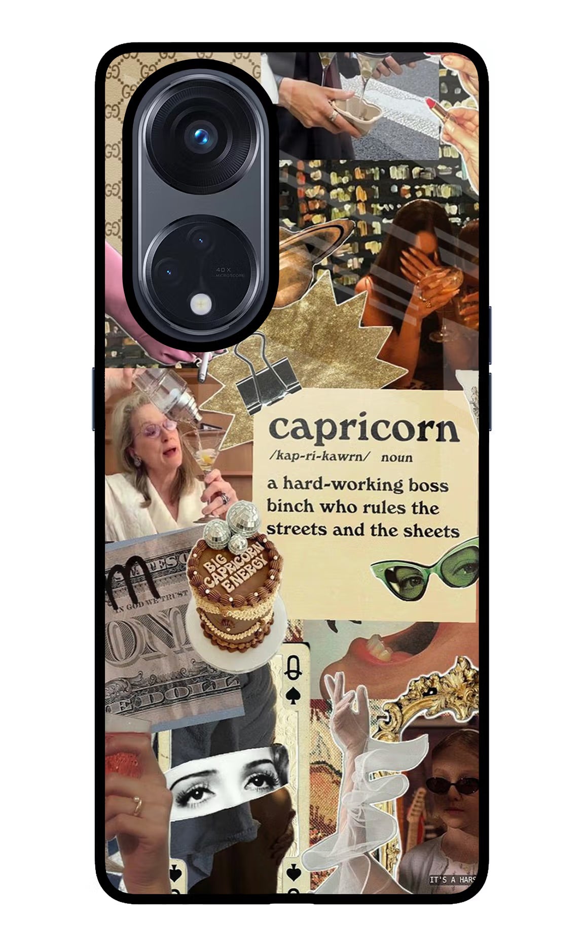 Capricorn Zodiac Oppo Reno8 T 5G Glass Case Back Cover by Casekaro