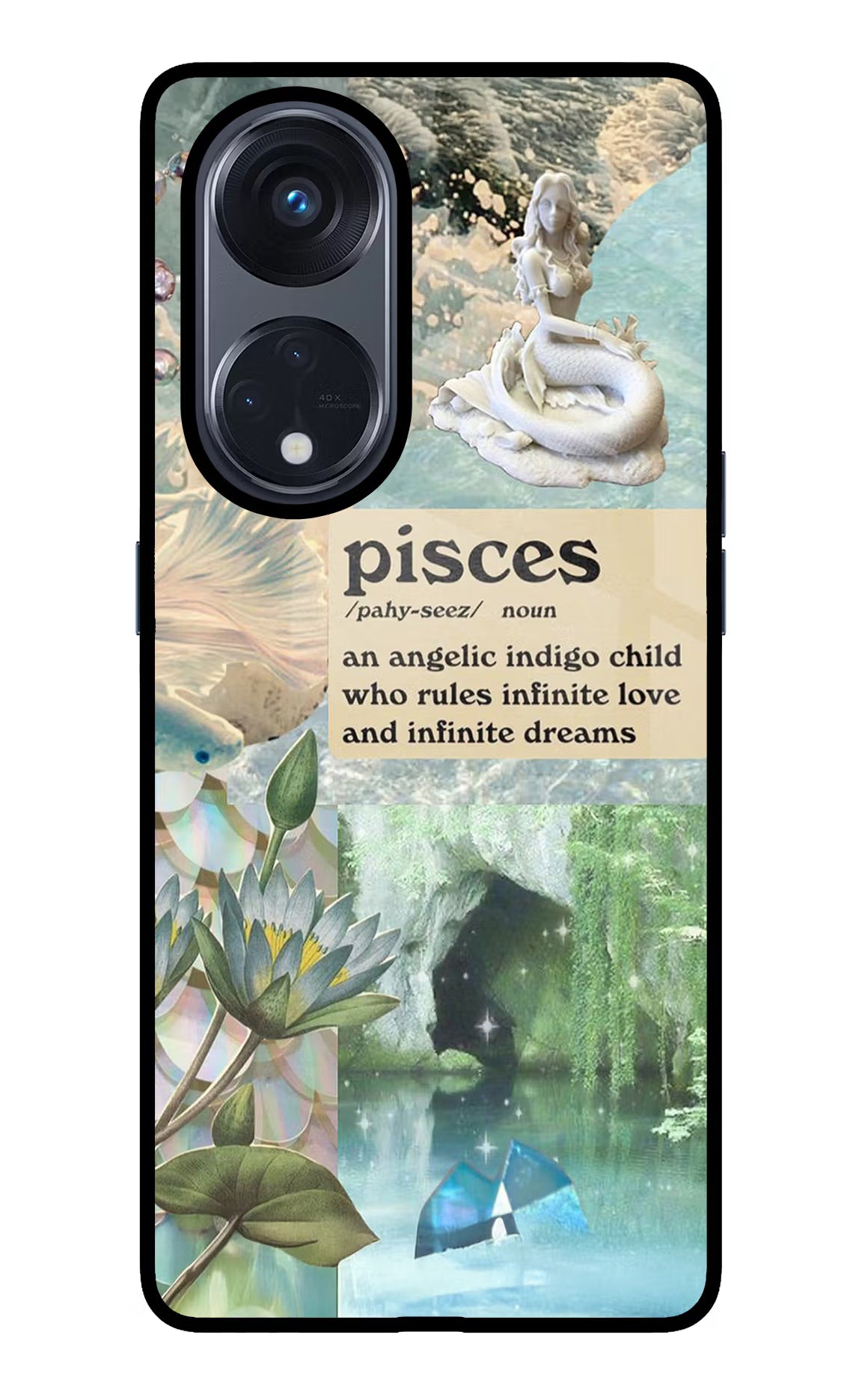 Pisces Zodiac Oppo Reno8 T 5G Glass Case Back Cover by Casekaro