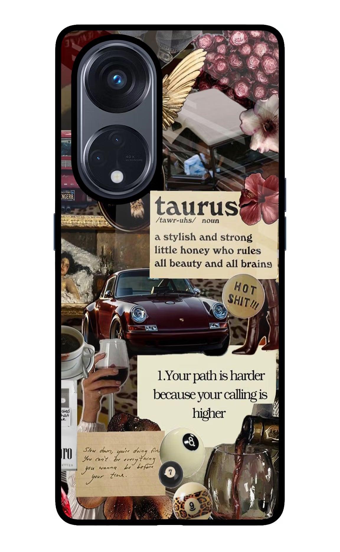 Taurus Zodiac Oppo Reno8 T 5G Glass Case Back Cover by Casekaro