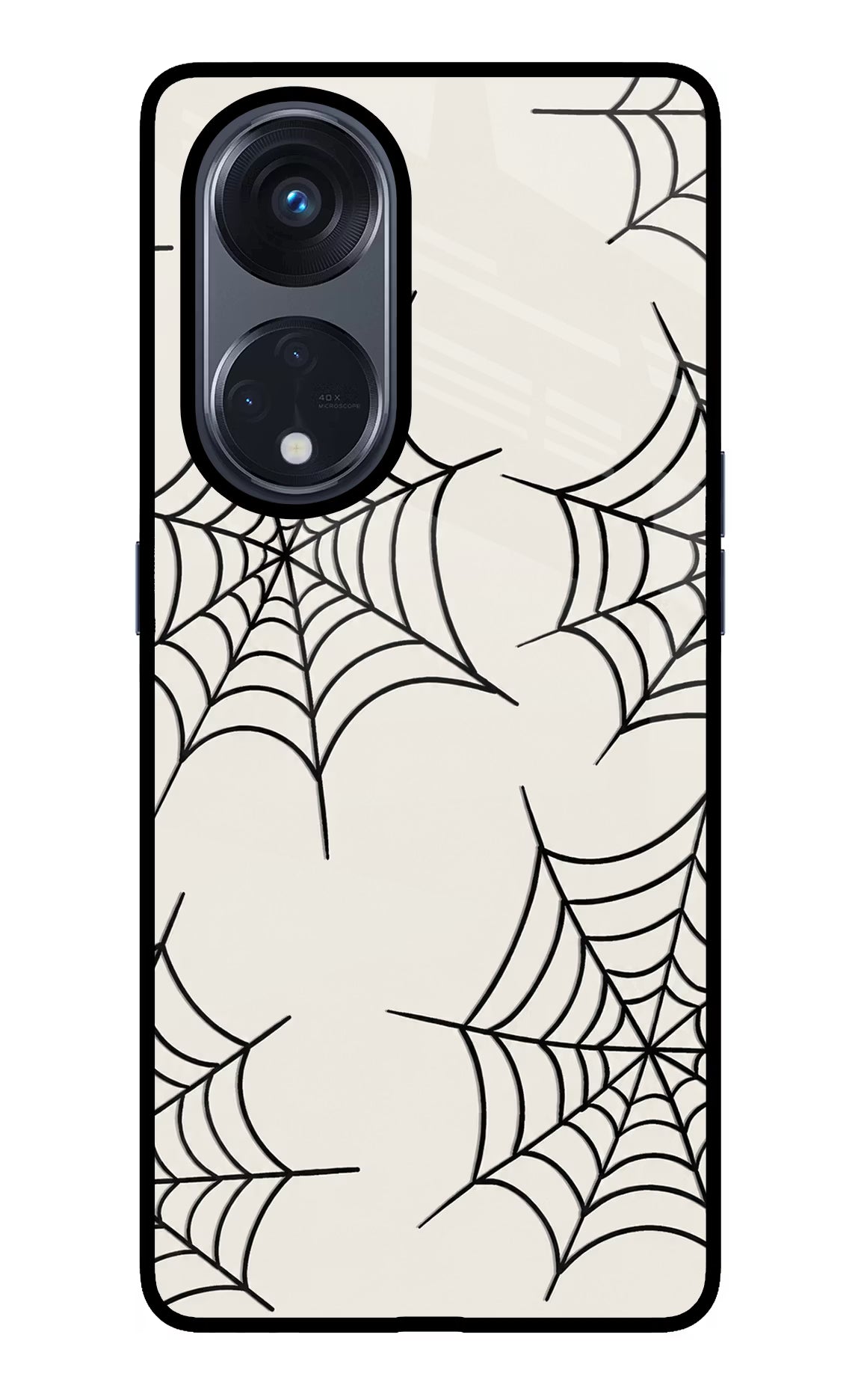 Spider Web Oppo Reno8 T 5G Glass Case Back Cover by Casekaro