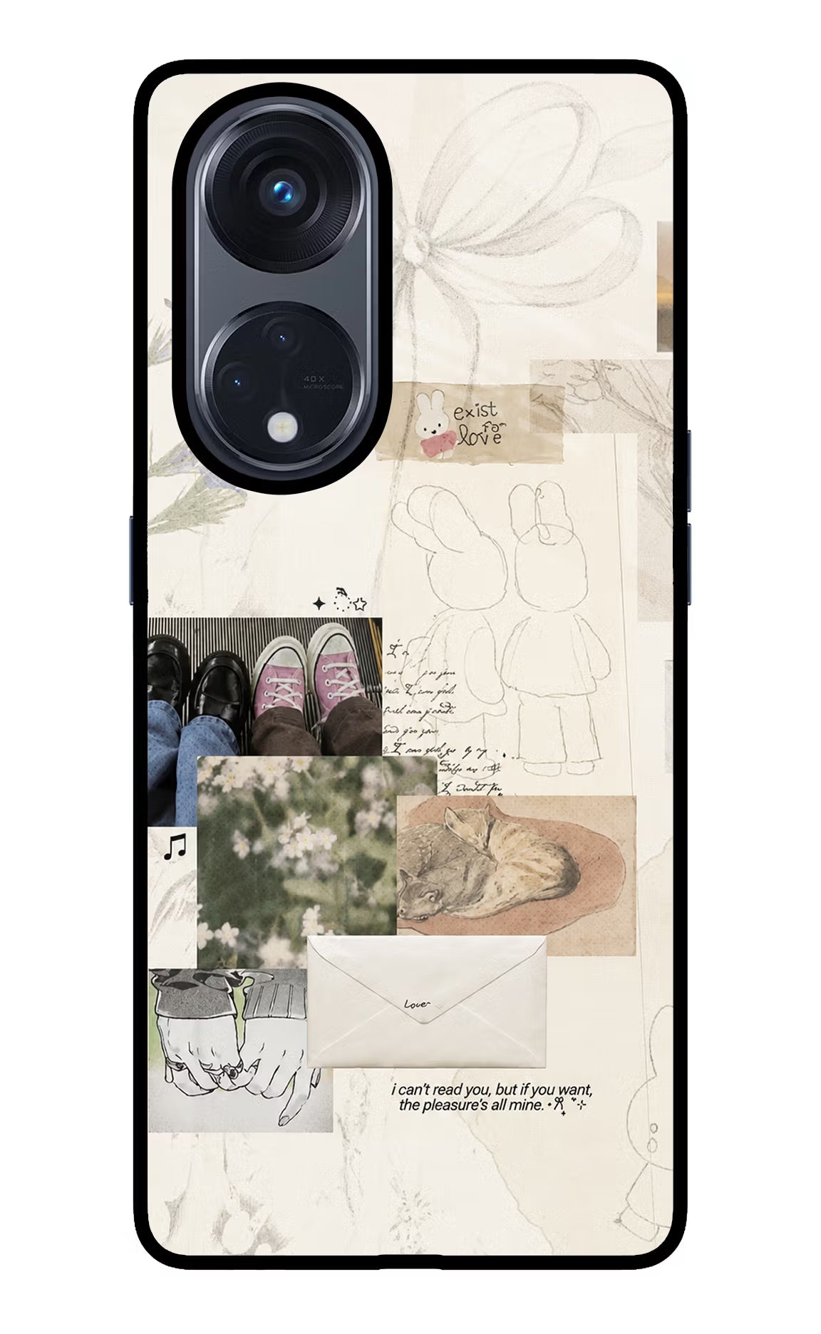 Soft Aesthetic Oppo Reno8 T 5G Glass Case