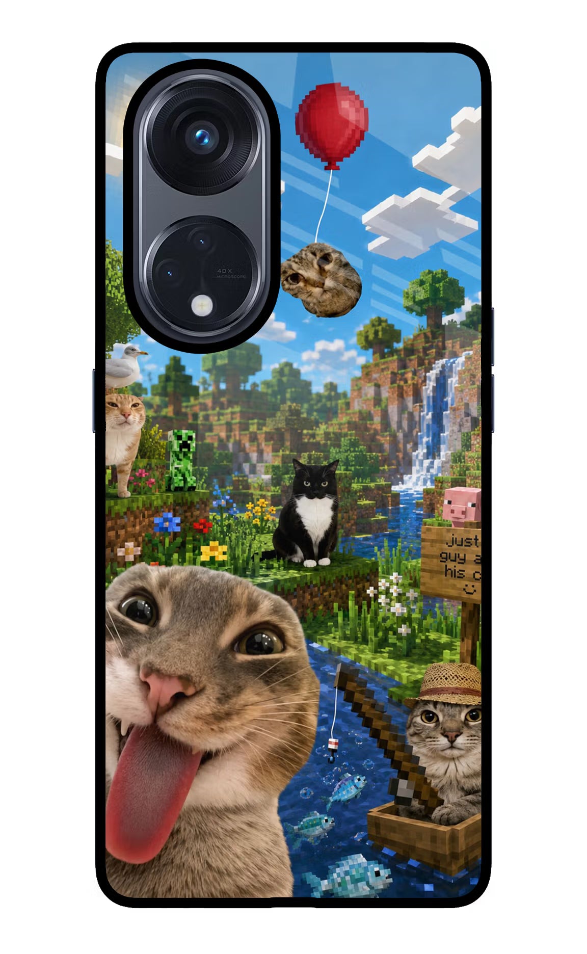 Minecraft Cat Chaos Oppo Reno8 T 5G Glass Case
