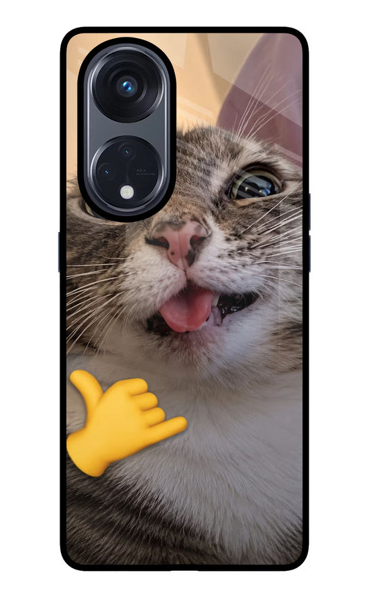 Silly Cat Call Oppo Reno8 T 5G Glass Case