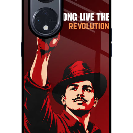 Bhagat Singh Revolution Oppo Reno8 T 5G Glass Case Back Cover by Casekaro