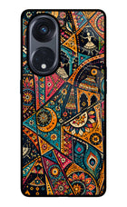 Folk Print Oppo Reno8 T 5G Glass Case