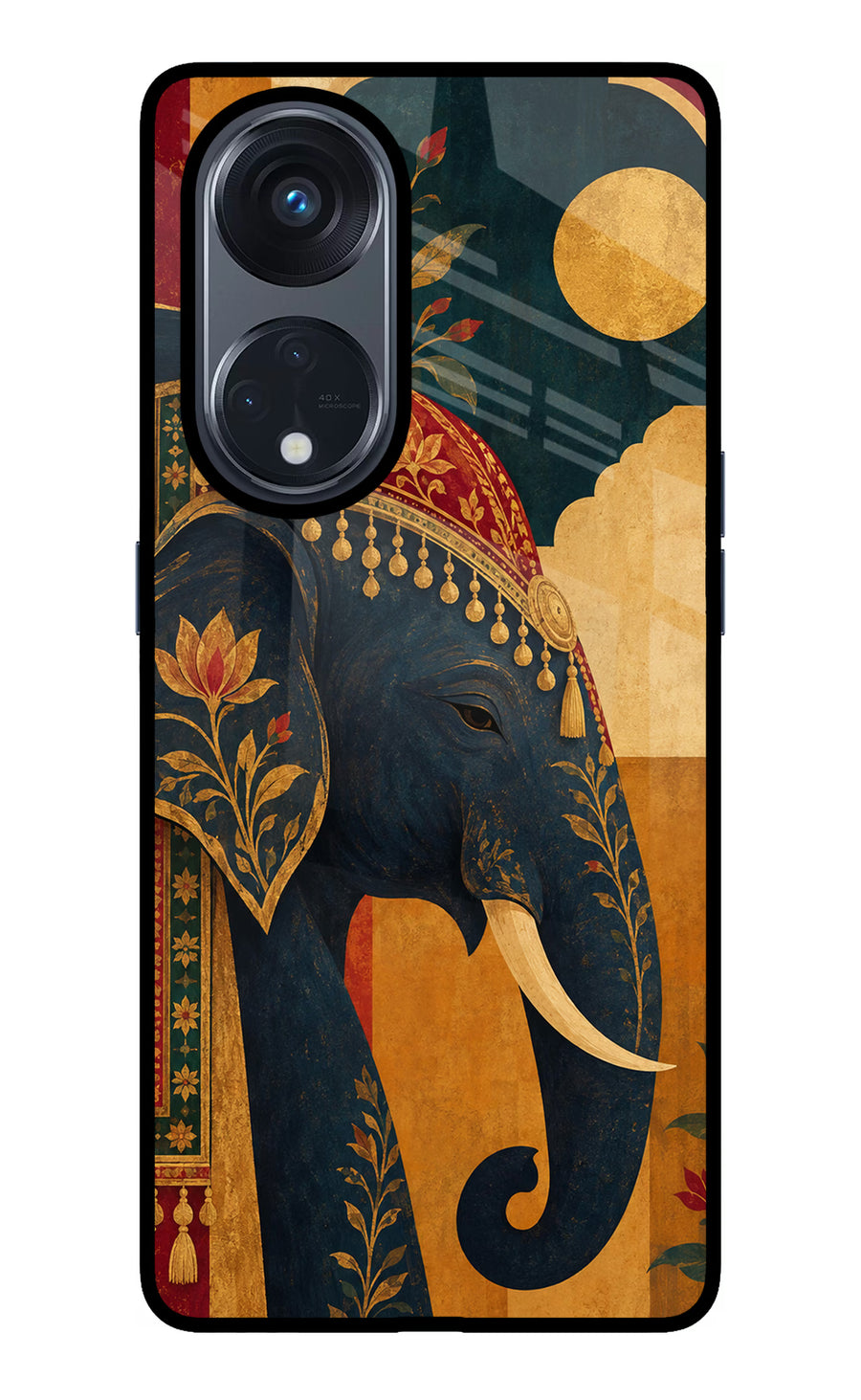 Royal Elephant Oppo Reno8 T 5G Back Cover, Glass case