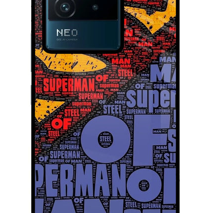 Superman IQOO Neo 6 5G Glass Case Back Cover by Casekaro