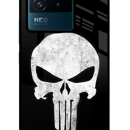 Punisher Skull IQOO Neo 6 5G Glass Case Back Cover by Casekaro