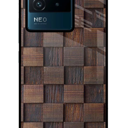 Wooden Cube Design IQOO Neo 6 5G Glass Case Back Cover by Casekaro