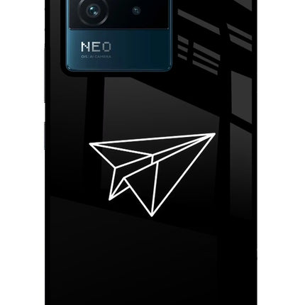 Paper Plane White IQOO Neo 6 5G Glass Case Back Cover by Casekaro