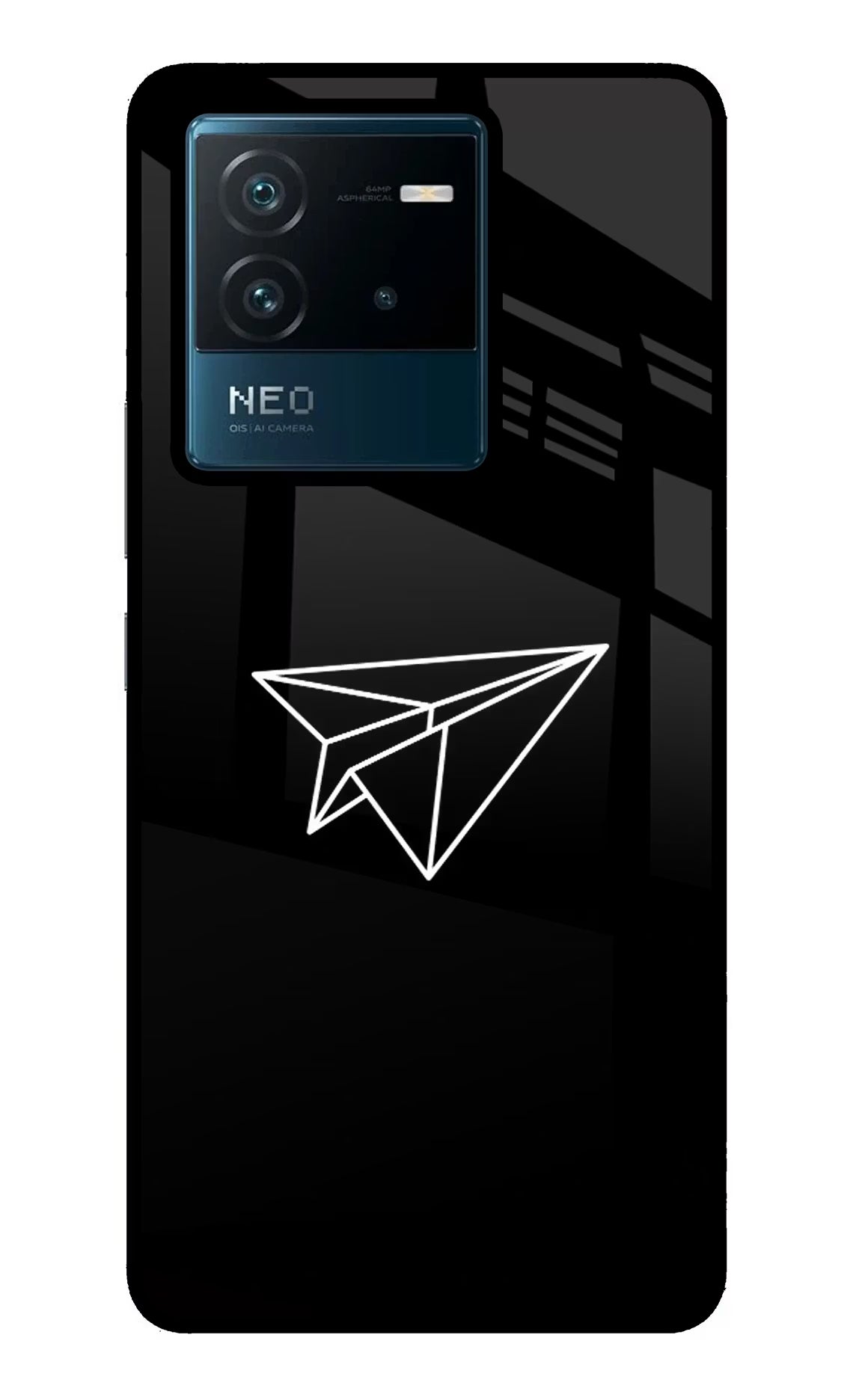 Paper Plane White IQOO Neo 6 5G Glass Case Back Cover by Casekaro