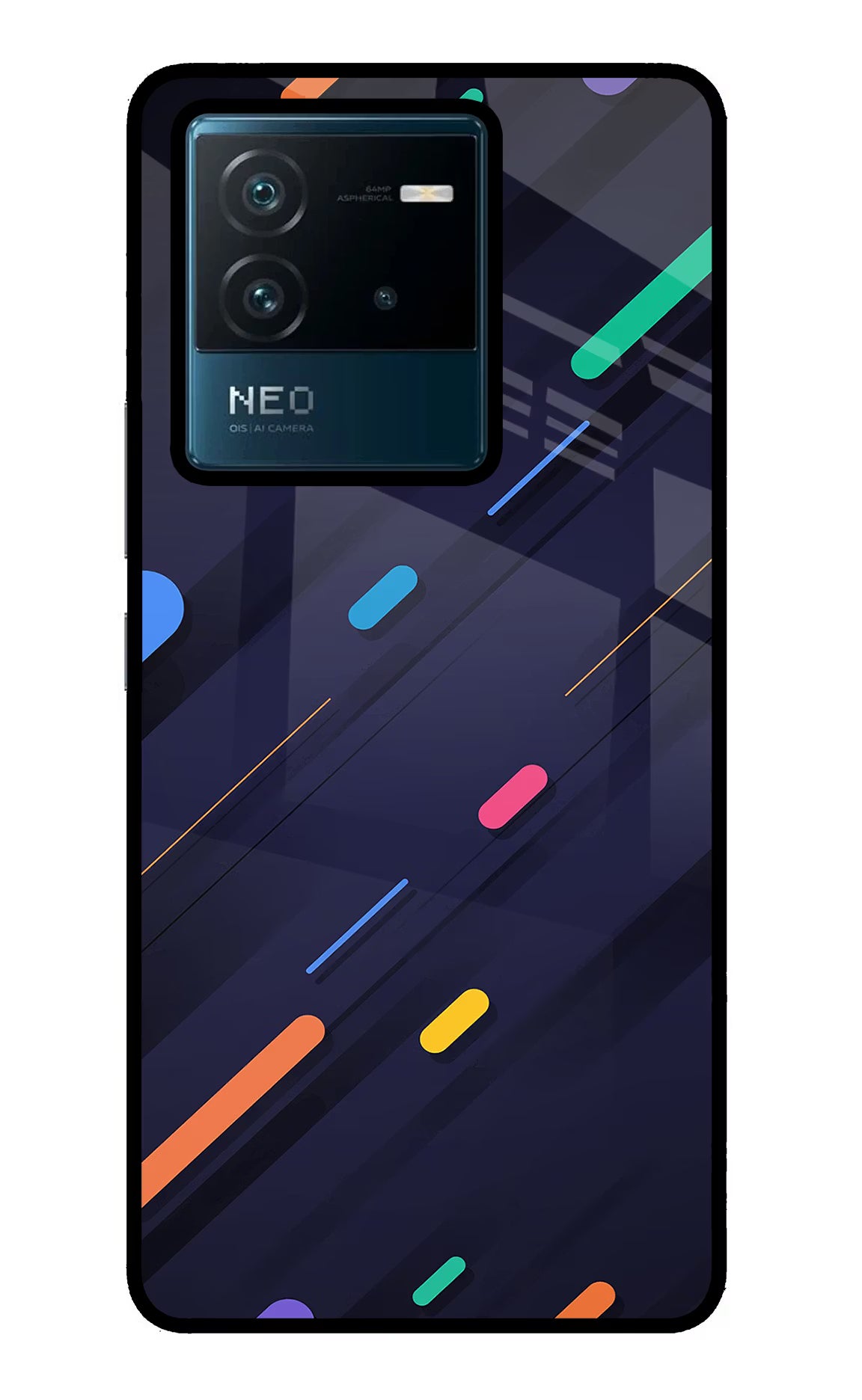 Abstract Design IQOO Neo 6 5G Glass Case Back Cover by Casekaro