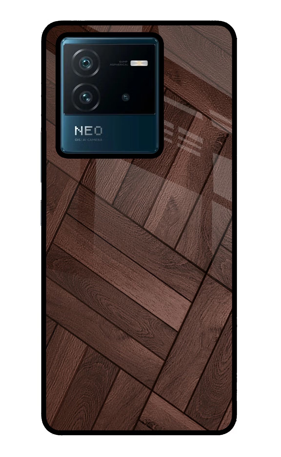 Wooden Texture Design IQOO Neo 6 5G Glass Case