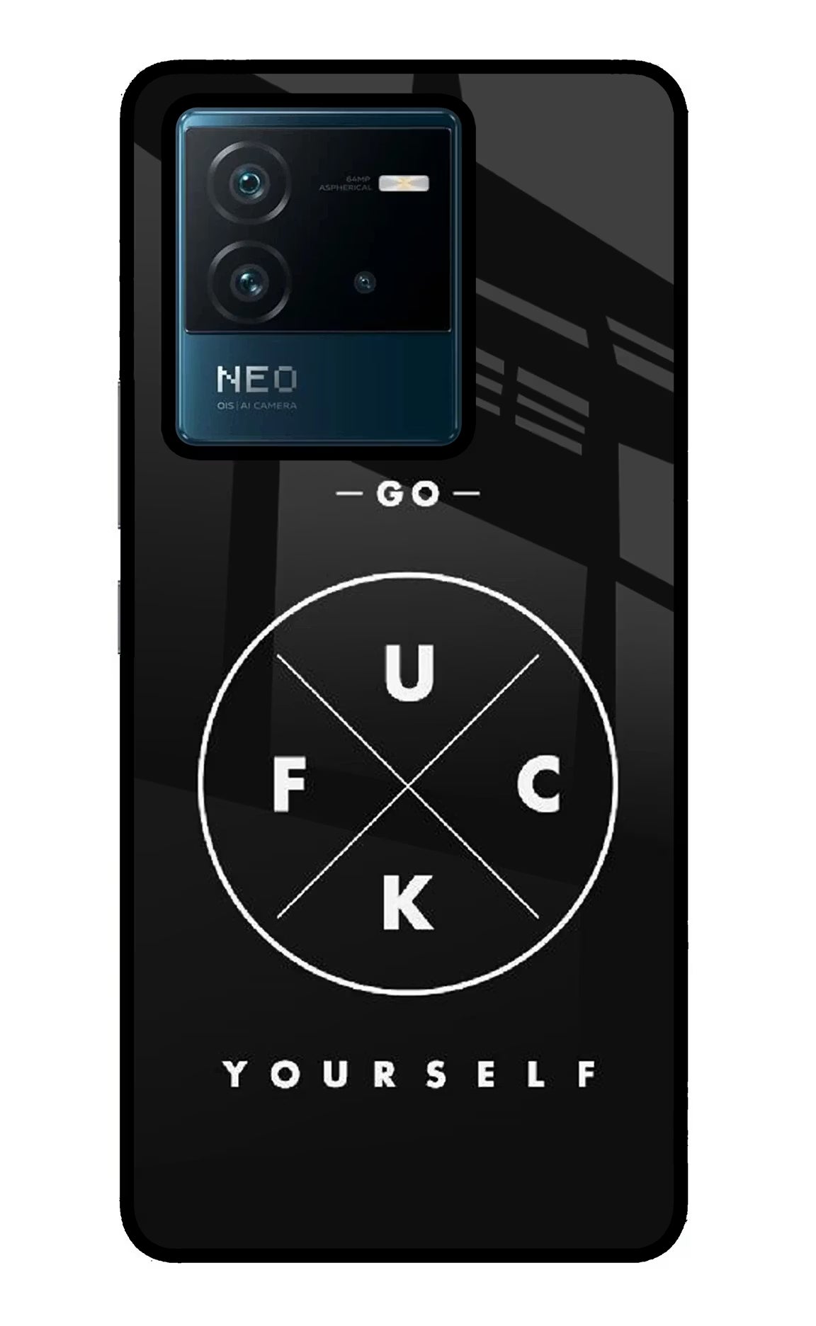 Go Fuck Yourself IQOO Neo 6 5G Glass Case Back Cover by Casekaro